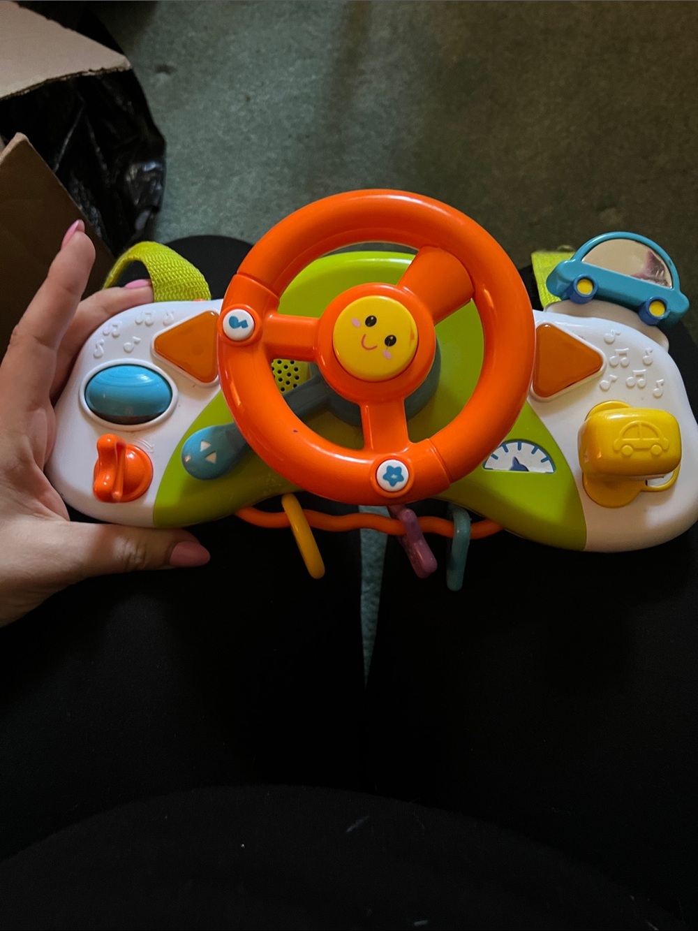 Kids Interactive Steering Wheel Toy - Orange/Green/White